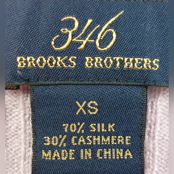 Brooks Brothers Sweater Womens XS Purple Cable Knit V Neck Silk Cashmere Blend - Picture 5 of 8
